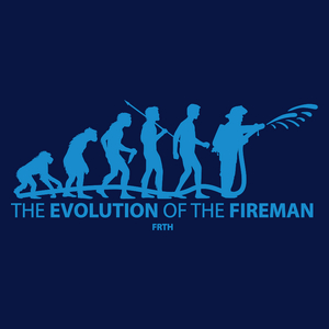 Ewolucja do strażaka - Damska Koszulka Granatowa