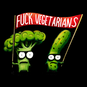 F*ck Vegetarians brokuł i ogórek - Torba Na Zakupy Czarna