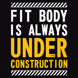 Fit Body Is Always Under Construction - Męska Bluza z kapturem Czarna