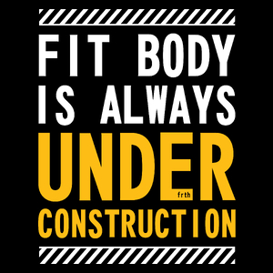 Fit Body Is Always Under Construction - Torba Na Zakupy Czarna
