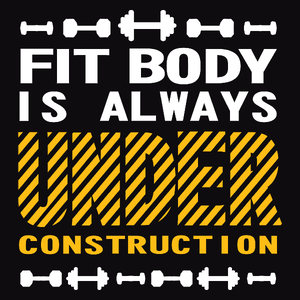 Fit body is always under construction vol 2 - Męska Koszulka Czarna