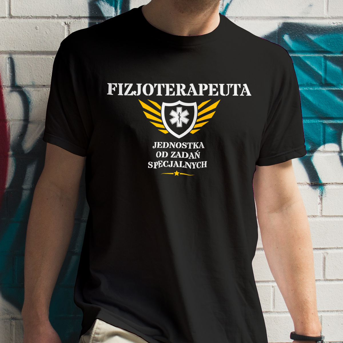 Fizjoterapeuta Jednostka Od Zadań Specjalnych - Męska Koszulka Czarna