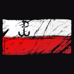 Flaga Polska Walcząca - Męska Koszulka Czarna