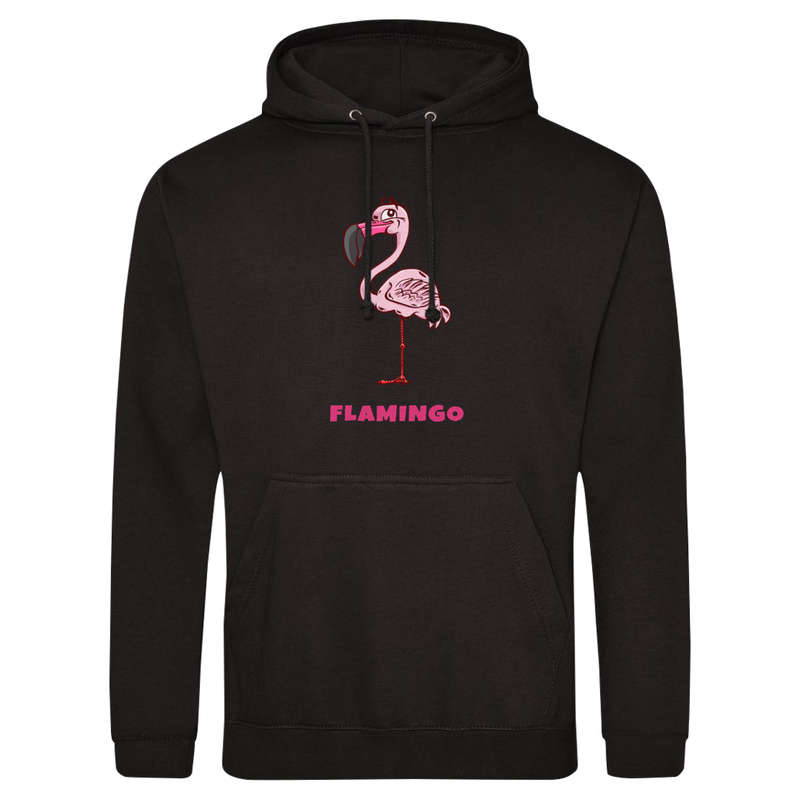 Flaming Flamingo - Męska Bluza z kapturem Czarna