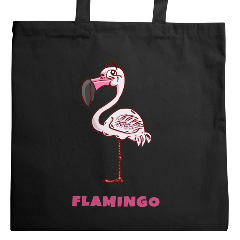 Flaming Flamingo - Torba Na Zakupy Czarna