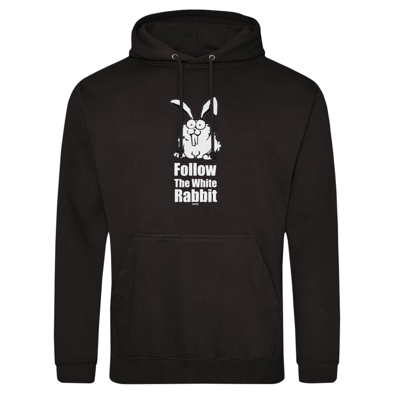 Follow The White Rabbit - Męska Bluza z kapturem Czarna