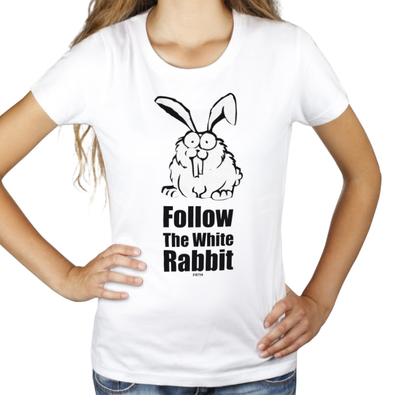 Follow The White Rabbit - Damska Koszulka Biała