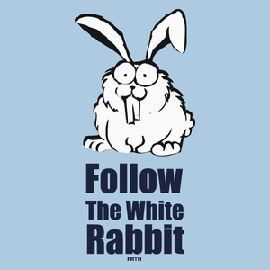 Follow The White Rabbit - Męska Koszulka Błękitna