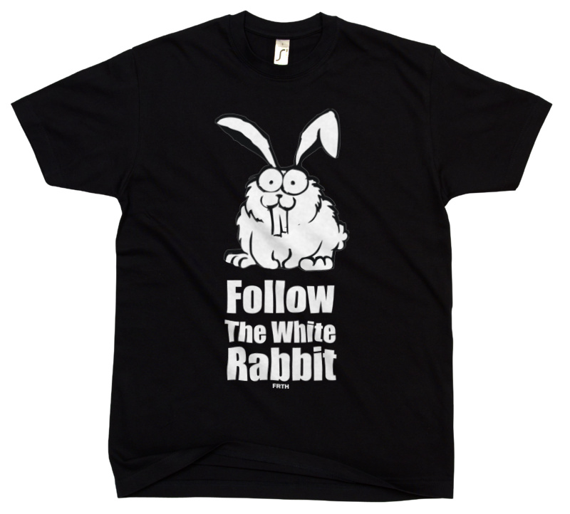 Follow The White Rabbit - Męska Koszulka Czarna