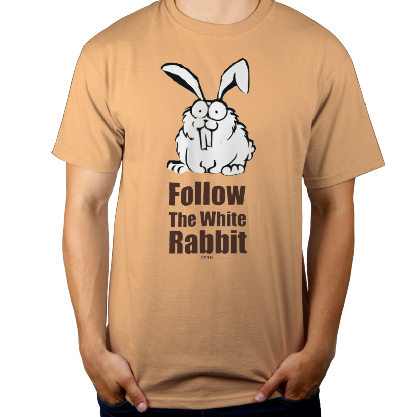 Follow The White Rabbit - Męska Koszulka Piaskowa