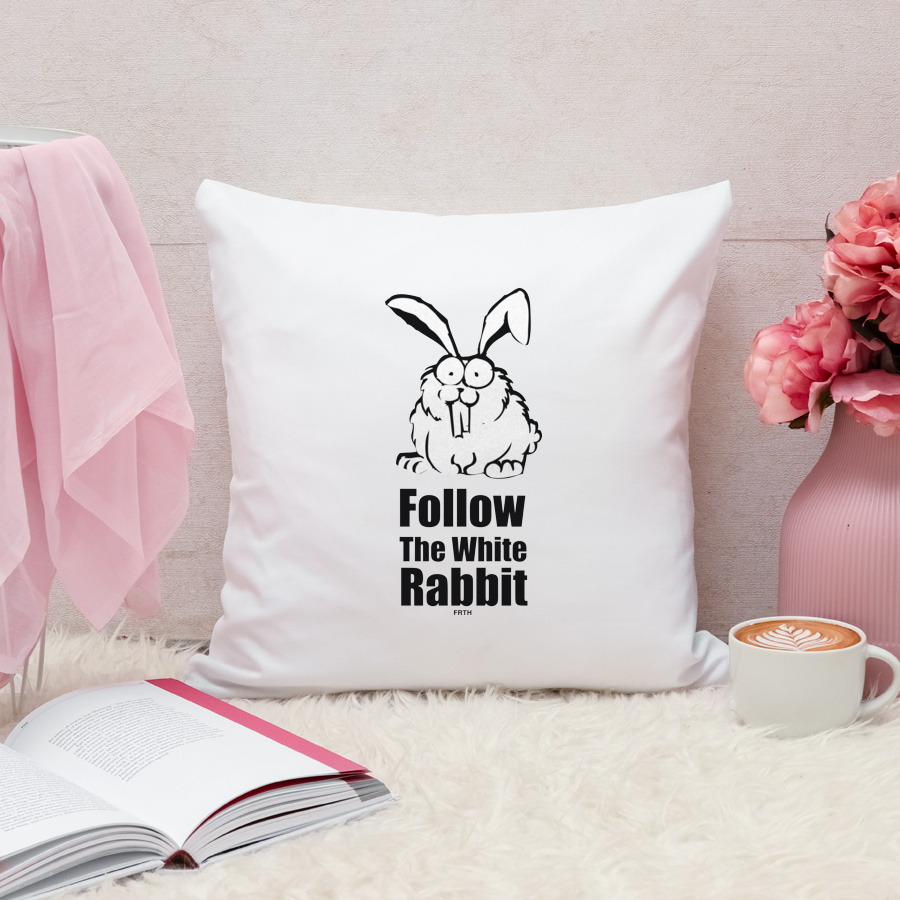Follow The White Rabbit - Poduszka Biała