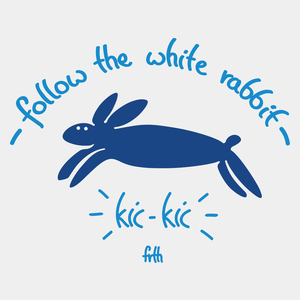 Follow the white rabbit - Męska Koszulka Biała
