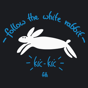 Follow the white rabbit - Damska Koszulka Czarna