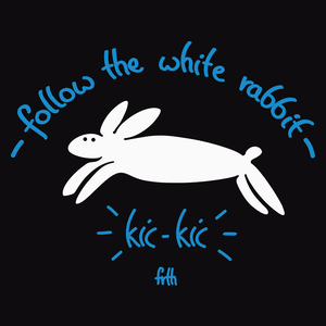 Follow the white rabbit - Męska Koszulka Czarna