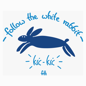 Follow the white rabbit - Poduszka Biała