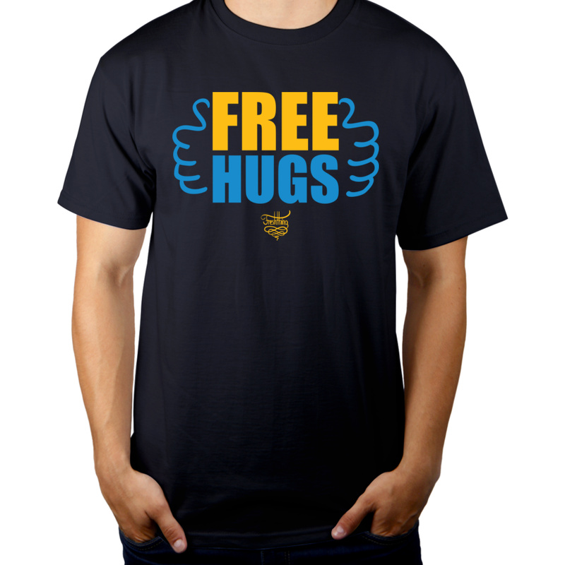 Free Hugs - Męska Koszulka Ciemnogranatowa