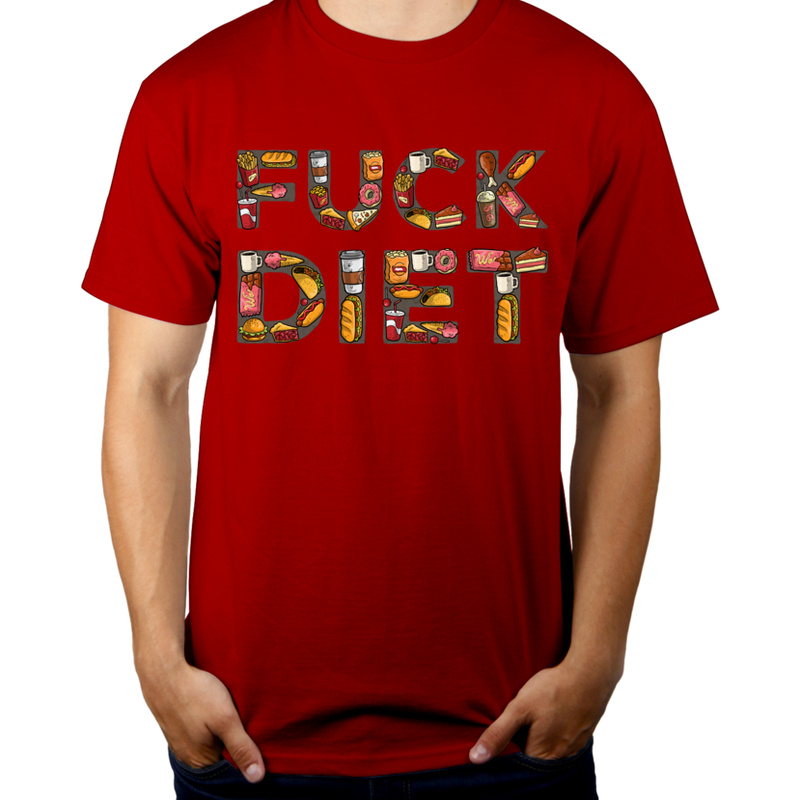 Fuck Diet - Męska Koszulka Czerwona
