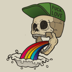 Fuck Love - Rainbow Skull  - Torba Na Zakupy Natural