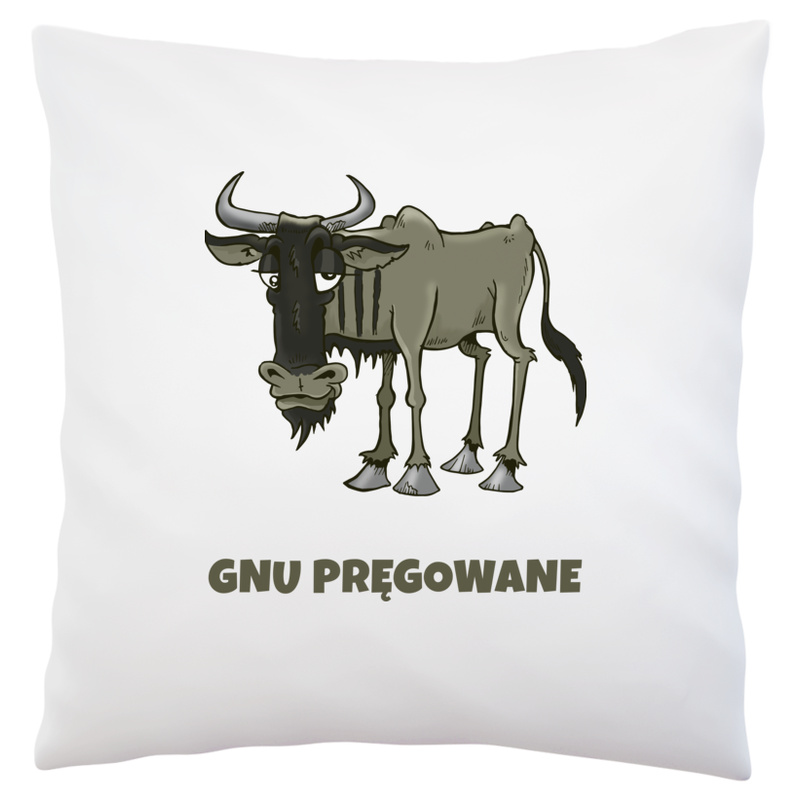 GNU Pręgowane - Poduszka Biała