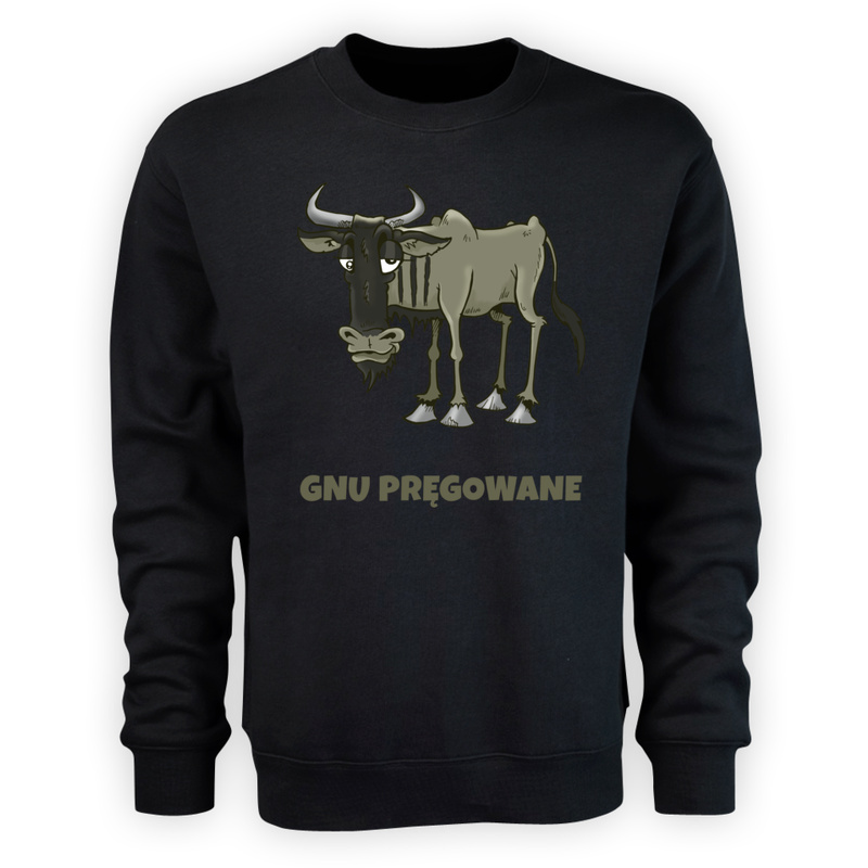 GNU Pręgowane - Męska Bluza Czarna