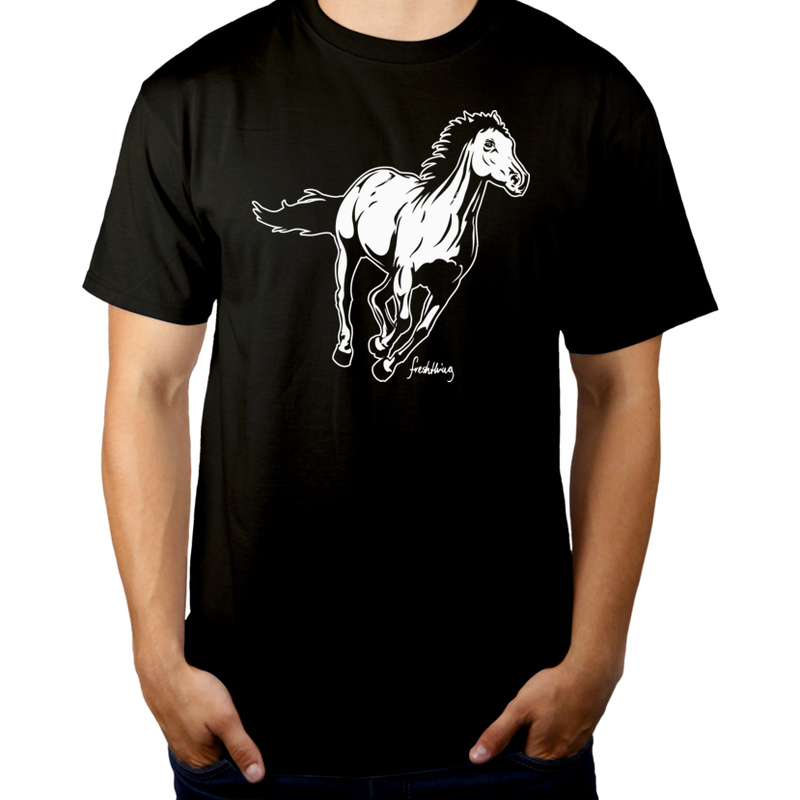 Galopujący Koń - Męska Koszulka Czarna