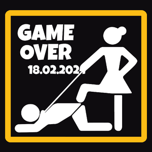 Game Over Kawalerski TWOJA DATA - Męska Koszulka Czarna