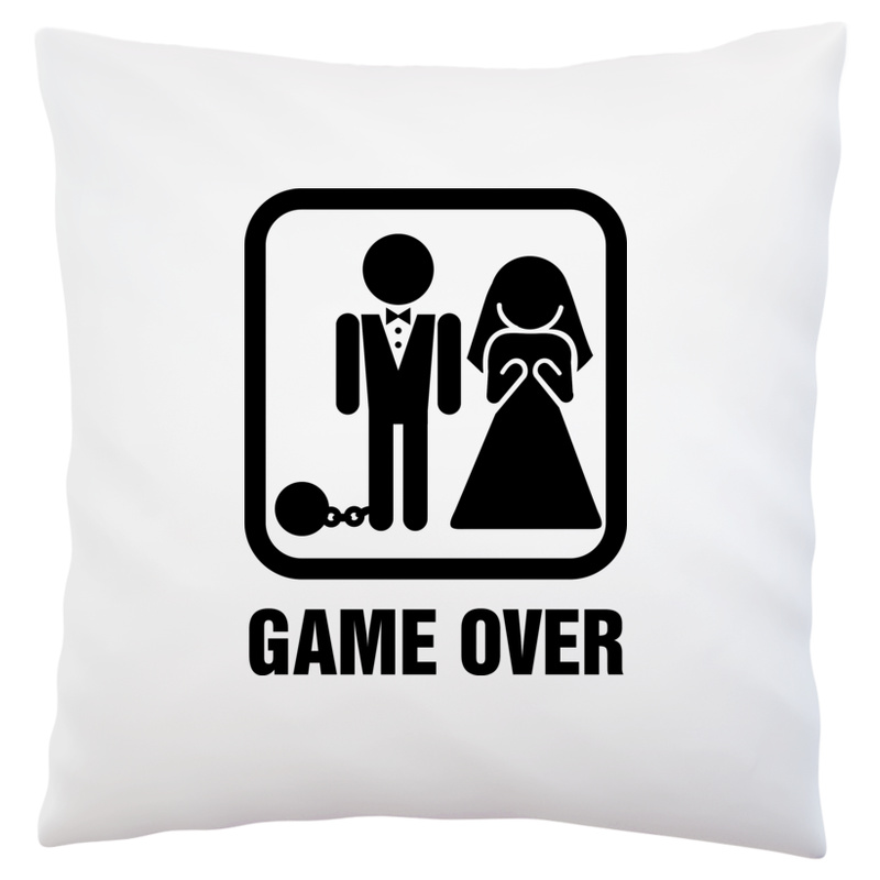 Game Over Małżeństwo - Poduszka Biała