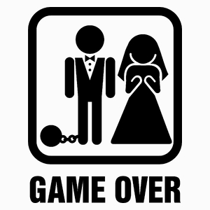 Game Over Małżeństwo - Poduszka Biała