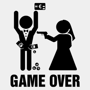 Game Over - Wieczór kawalerski - Męska Koszulka Biała