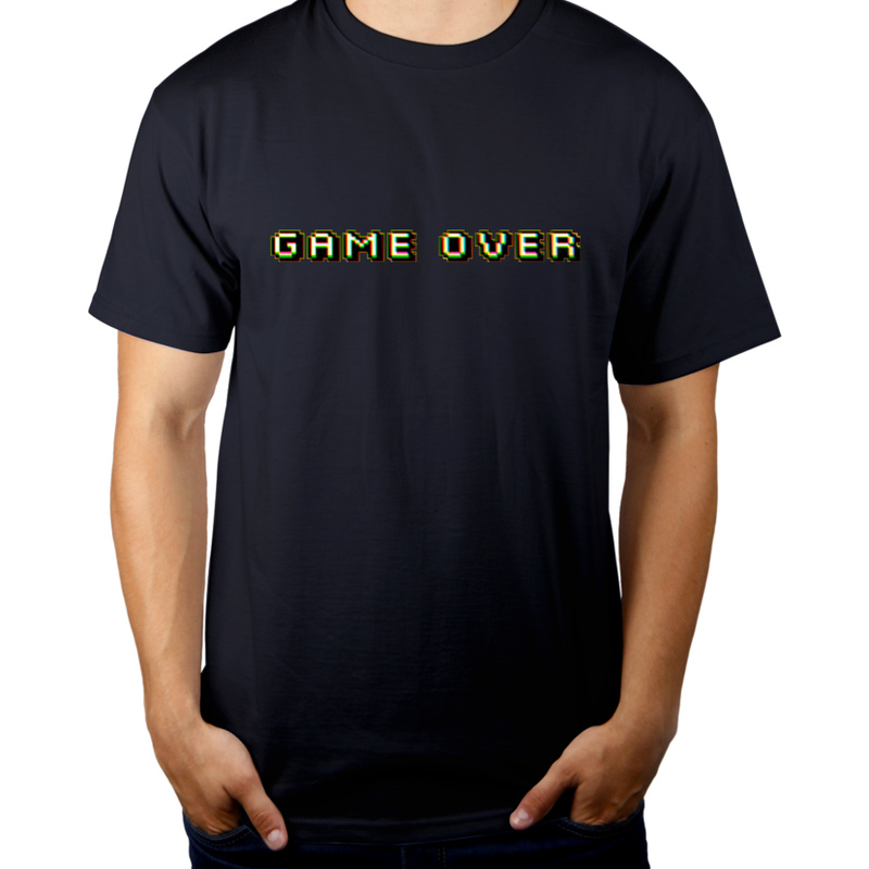 Game Over retro  - Męska Koszulka Ciemnogranatowa