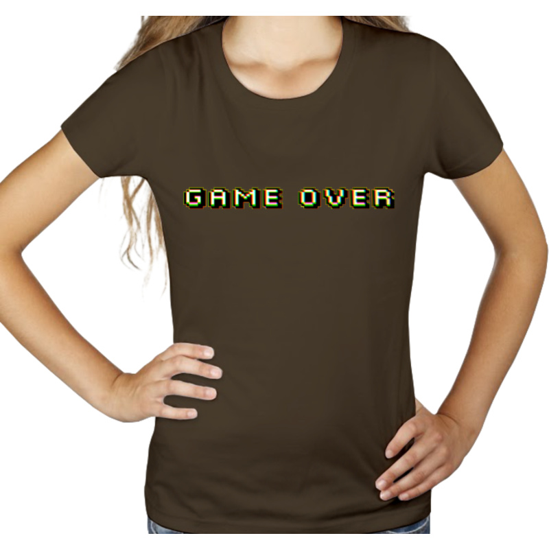 Game Over retro  - Damska Koszulka Czekoladowa