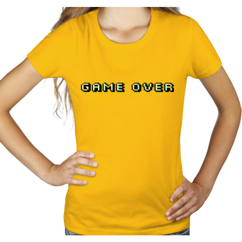 Game Over retro  - Damska Koszulka Żółta