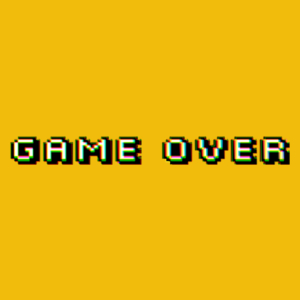 Game Over retro  - Damska Koszulka Żółta