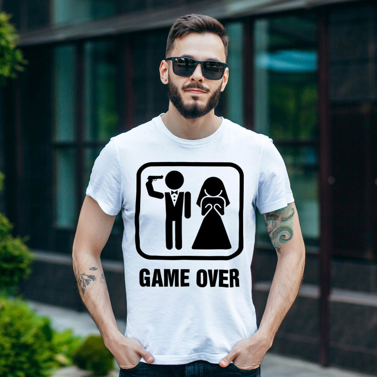 Game Over vol. 3- Wieczór kawalerski - Męska Koszulka Biała