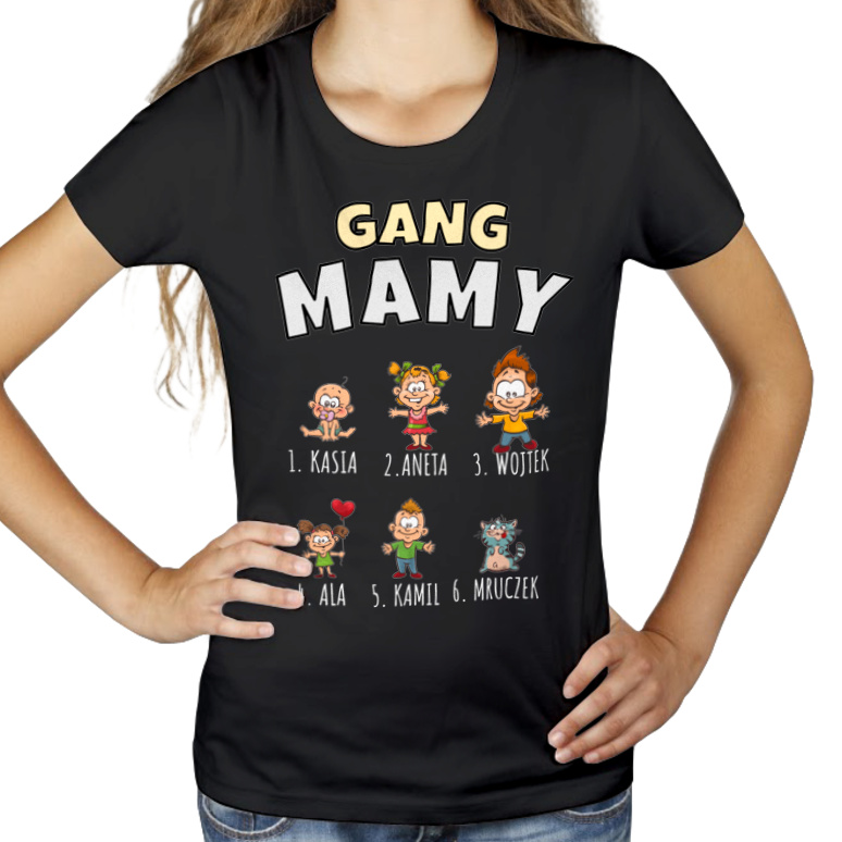 Gang Mamy Dzień Mamy Matki Ekipa - Damska Koszulka Czarna
