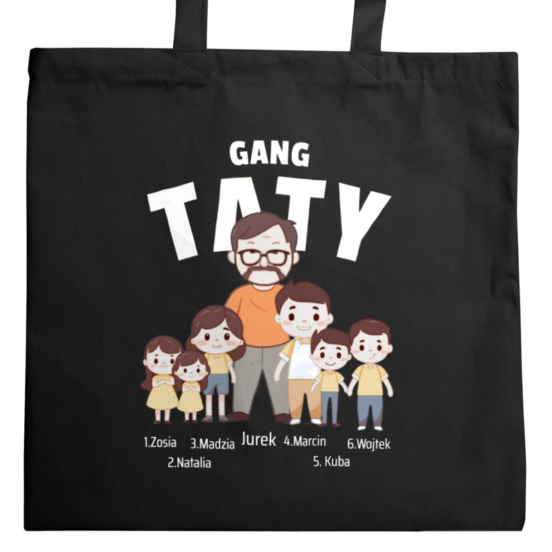 Gang Taty Personalizacja - Torba Na Zakupy Czarna