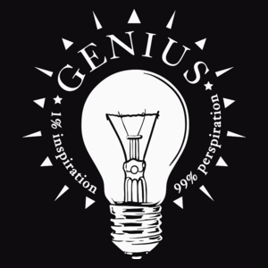 Genius - 1% inspiration and 99% perspiration - Męska Bluza Czarna