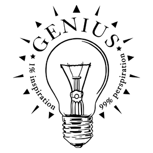 Genius - 1% inspiration and 99% perspiration - Kubek Biały
