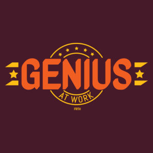 Genius At Work - Męska Koszulka Burgundowa