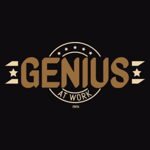 Genius At Work - Męska Koszulka Czarna