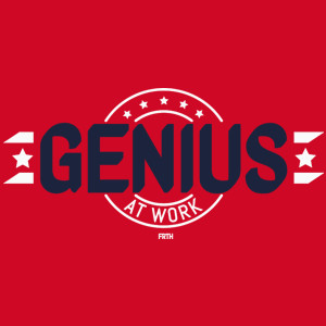 Genius At Work - Męska Koszulka Czerwona