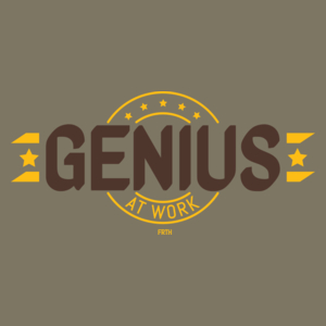 Genius At Work - Męska Koszulka Khaki