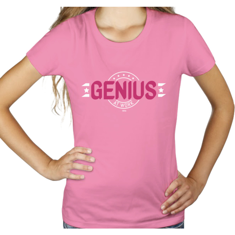 Genius At Work - Damska Koszulka Różowa