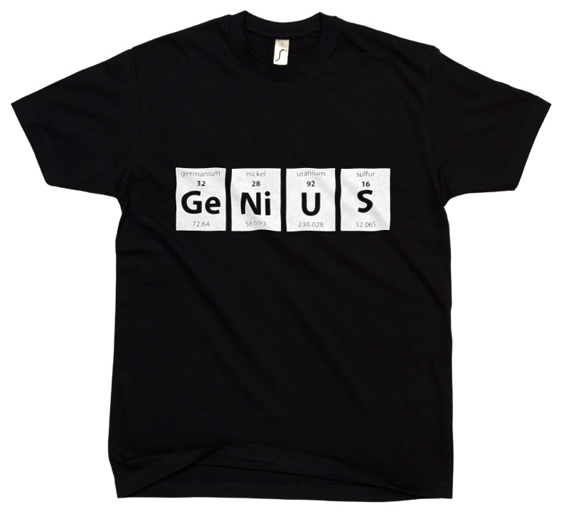 Genius Pierwiastki - Męska Koszulka Czarna