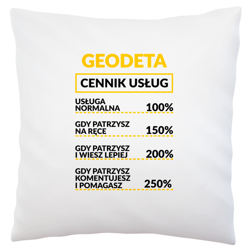 Geodeta - Cennik Usług - Poduszka Biała