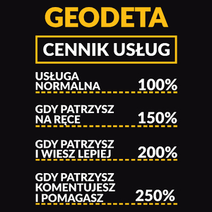 Geodeta - Cennik Usług - Męska Bluza z kapturem Czarna