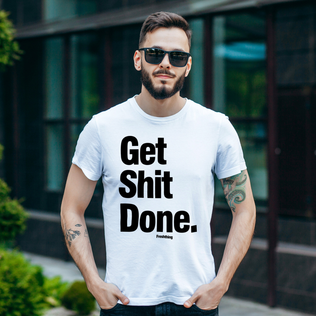 Get Shit Done. - Męska Koszulka Biała