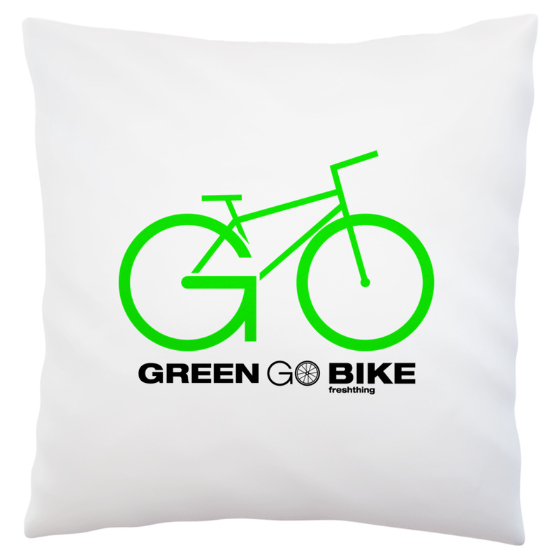 Go Green Go Bike - Poduszka Biała