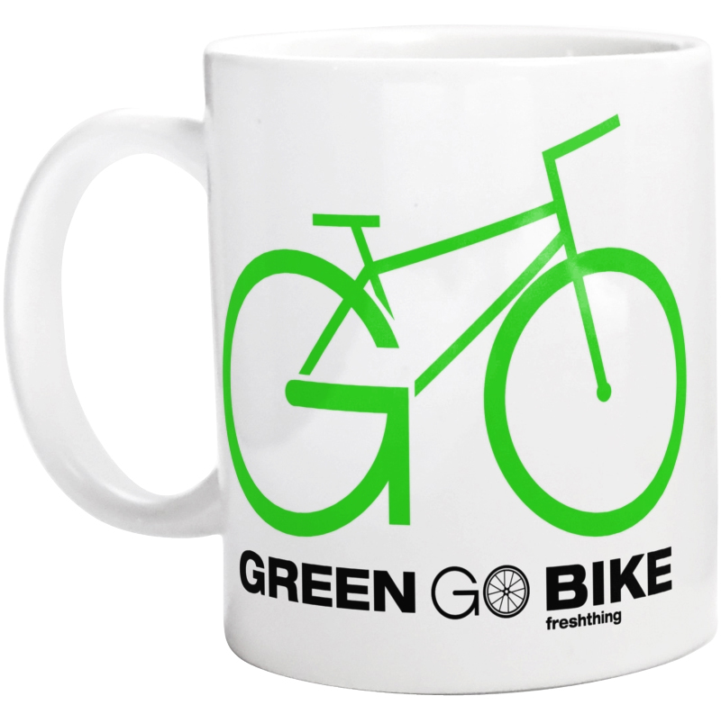 Go Green Go Bike - Kubek Biały