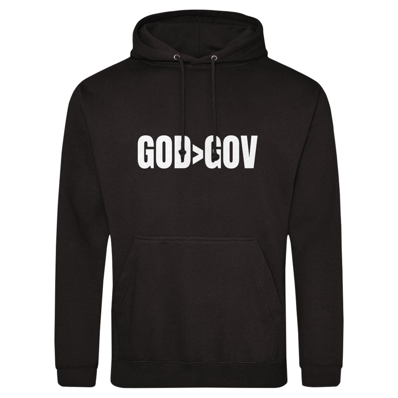 God Goverment Bóg Rząd Państwo - Męska Bluza z kapturem Czarna